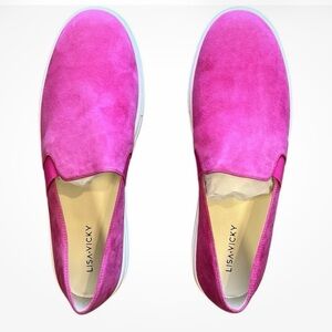 Lisa Vicky Raspberry Pink Suede Gift Platform Slip Om Sneakers 10